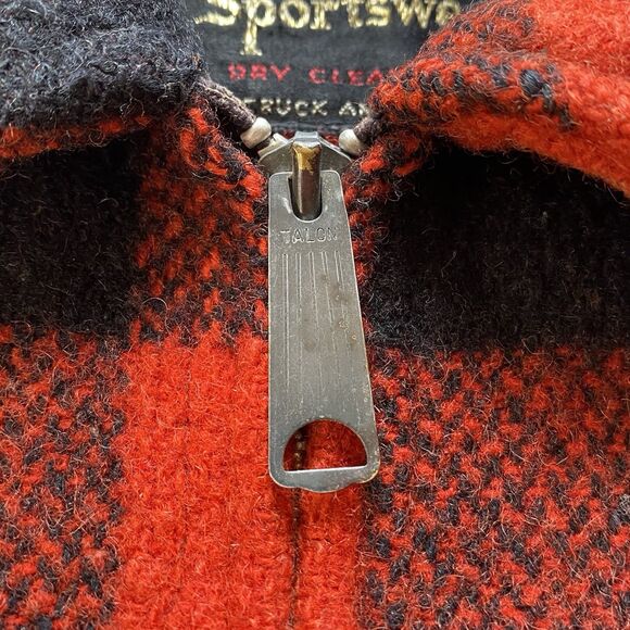 Vintage Oakbrook Sportswear Wool Zip Up Collared Buffalo Plaid House Coat. Small - Picture 11 of 15